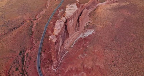 Stunning beautiful flat rock located in the middle of desert.