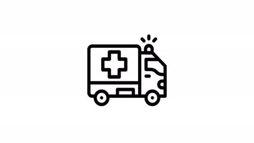 Animated Minimalist Line Art Ambulance Icon