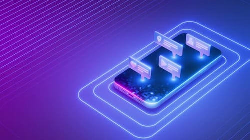 Social Media Notifications on Neon Smartphone