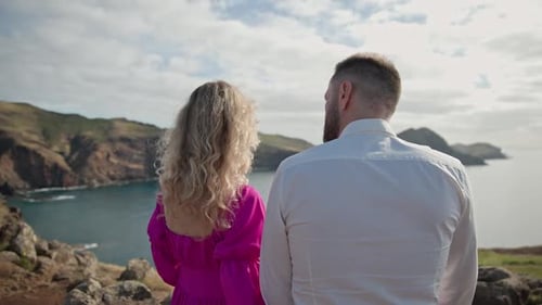 Couple Admiring Ponta De Sao Lourenco Majestic View in Madeira Island