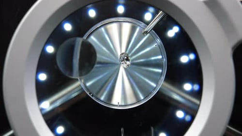Clear Diamond Inspected with Magnification Device