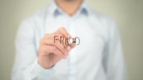 Fraud Writing on Transparent Screen