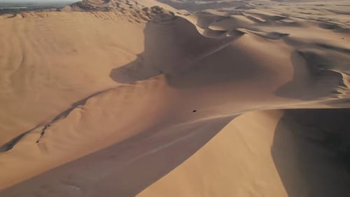Aerial Drone Content of Desert in Huacachina Ica Peru South America
