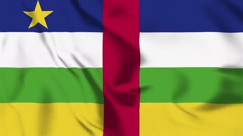 Central African Republic National Flag Realistic Waving Animation