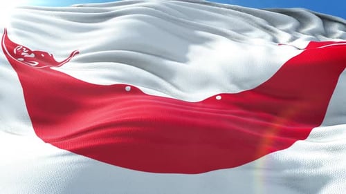 Realistic Easter Island Flag Waving Seamless Loop