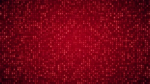 Red Digital Data Grid Streaming Loop Background