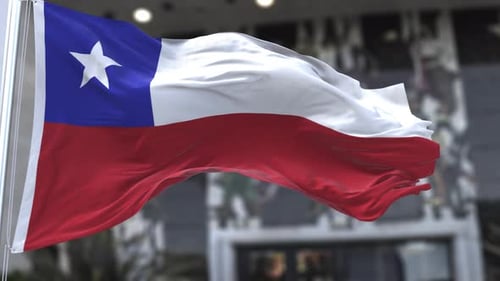 Realistic 3D Waving Chilean Flag Loop Animation
