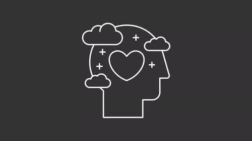 Minimalist Line Art Animation of Mental Well-being and Health Icon