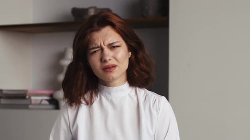 Distressed Woman Crying in Close Up