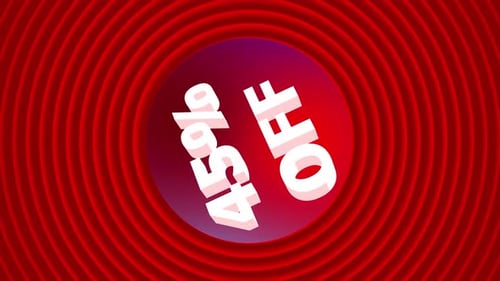 Modern 45 Percent Off Discount Text Reveal Animation