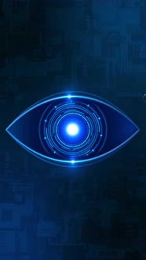 Futuristic Digital Eye Scan Animation Loop