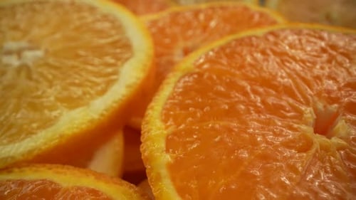 Fresh Orange Slices Macro Close-Up Detail