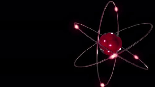 Animated 3D Atom Model with Glowing Orbital Electrons
