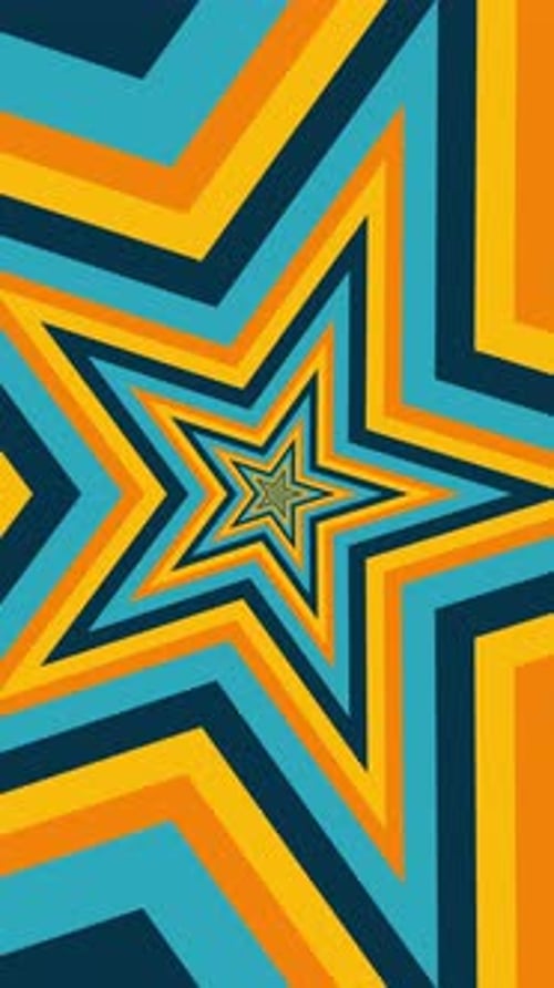Abstract Striped Concentric Star Shapes Expanding Background Loop