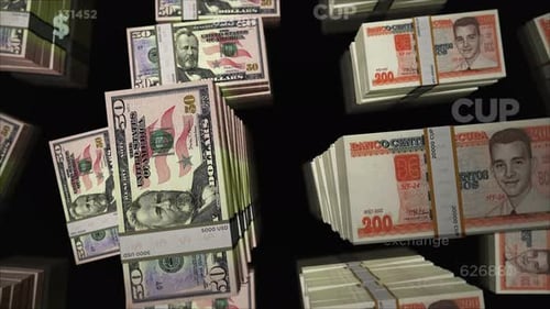 US Dollar and Cuba Peso money exchange loop