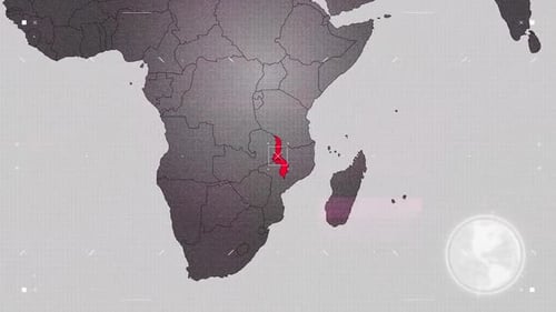 Animated World Map with Country Highlights and Digital Interface