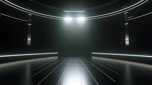 podium Futuristic showcase with platform for product displaying. Empty modern stage display