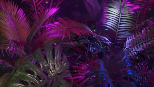 Neon-Pflanze mit abstraktem Hintergrund, nahtlose