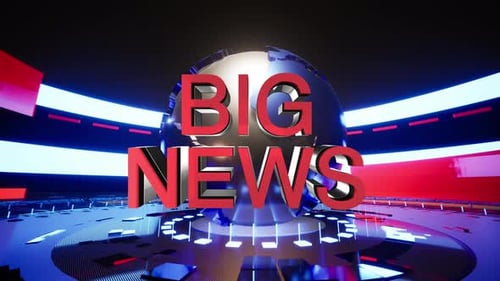 Dynamic 3D Global News Broadcast Opener with Text Reveal