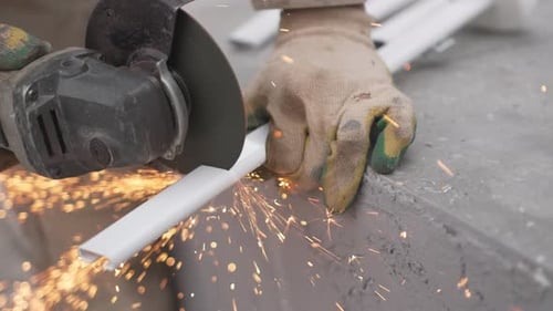 Wood Shavings Fly As Tool Carves Line in Decorative Trim