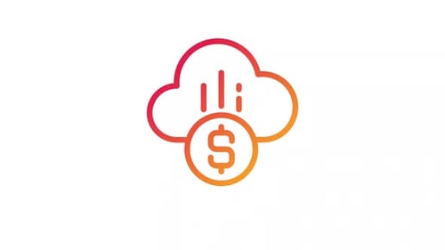Animated Dollar Cloud Gradient Icon