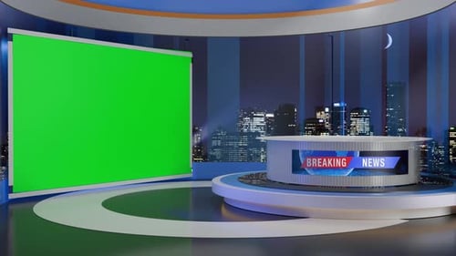 3D Virtual News Studio Ab003 Background Loop