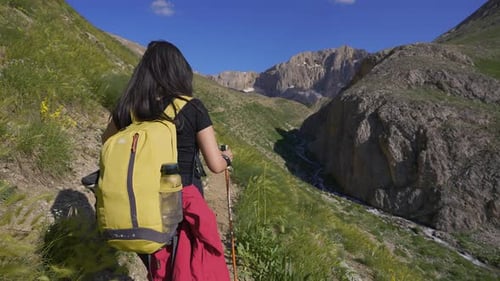 Happy Hiking Woman