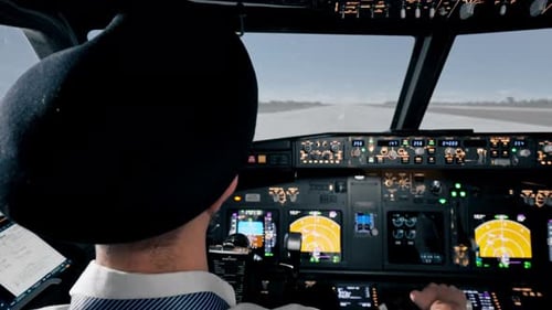 el panel de control y navegación del radar en la cabina del avión (visualización de pantallas y botones)