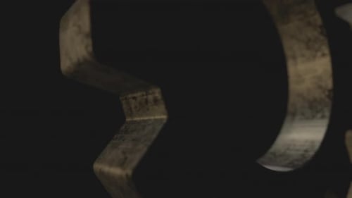 Grungy Metal Gears Rotating Industrial Background Animation