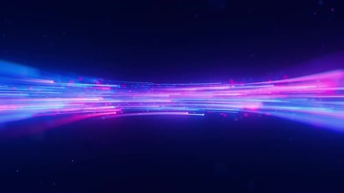 Big Data, vitesse de la lumière, flux direct vers la droite, flux de données numériques abstraites de l'informatique quantique