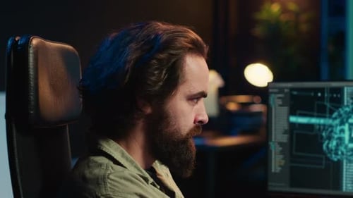 Computer Scientist Updating Artificial Intelligence Machine Learning Algorithm