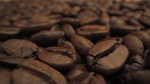 Close Up View of Roasted Coffee Beans