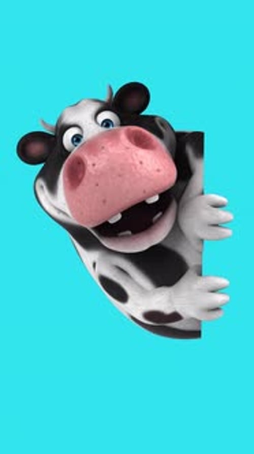 Fun 3D cartoon cow (with alpha channel)