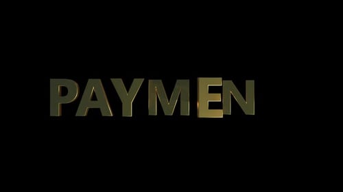Golden 3D Text Reveal Animation for Payment and Corporate Concepts