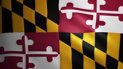Maryland State Flag Waving Loop Animation
