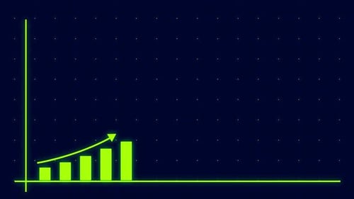 Animated Neon Bar Chart Showing Business Growth