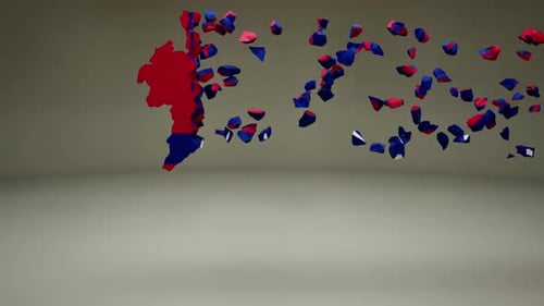 Karte von Laos mit Flagge