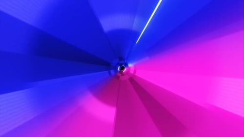 Abstract glowing space tunnel flying at high speed from bright energy. Video 4k