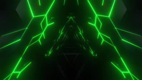 Enter the vibrant green neon tunnel for an immersive experience