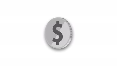 Animation d'une pièce d'un dollar en argent en 3D isolée sur fond blanc. Vd\_1277