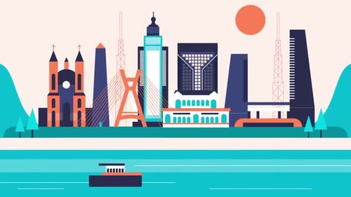 Beautiful Sao Paulo Skyline City Background