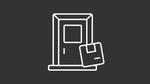 Door with Package Delivery Line Animation