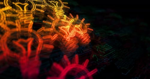 Bulb idea and creative innovation symbol cyber loop concept