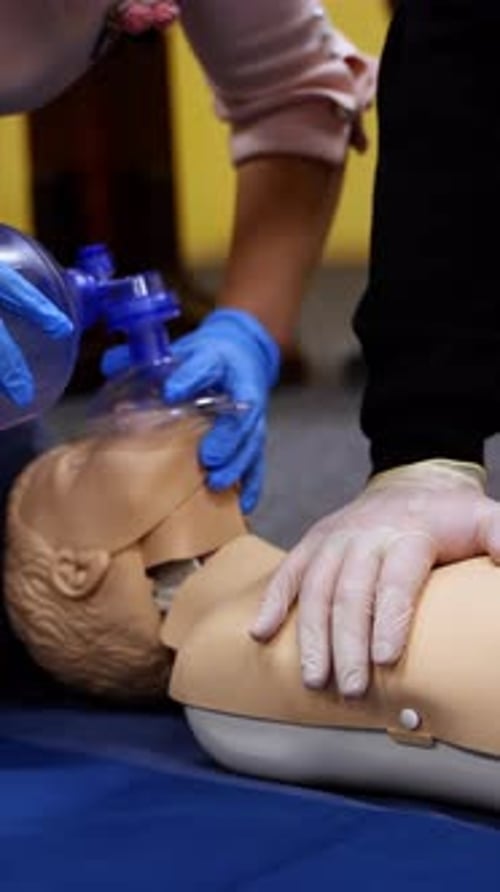 Performing CPR on Medical Training Dummy