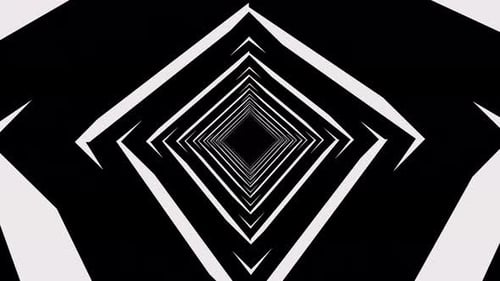 Abstract Rhomb Black and White Lines Illusion Seamless Animation