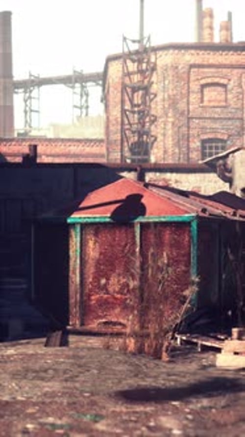Red Roof Building Next to Brick Structure Vertical