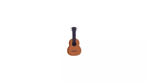 Flat Design Guitar Icon Animation