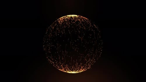 Golden Particle Globe World Network