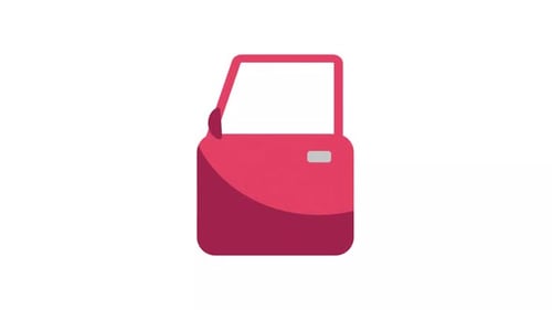 Flat Design Animated Car Door Icon