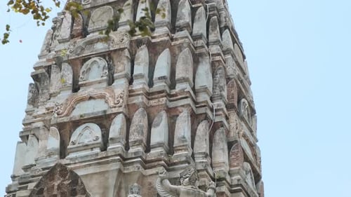 Close Up of Wat Ratchaburana Ancient Temple in Ayutthaya Historical Park Thailand Asia Historical